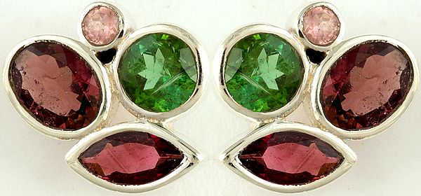 Faceted Tourmaline Post Earrings