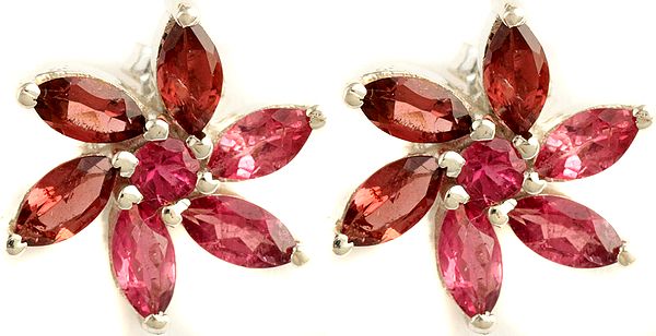 Faceted Pink Tourmaline Post Earrings