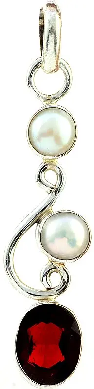 Pearl and  Garnet Pendant