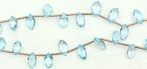 Faceted Blue Topaz Marquis