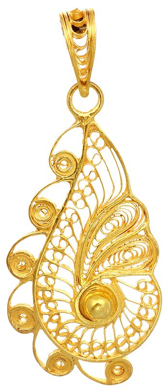 Sterling Gold Plated Filigree Pendant