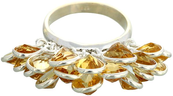 Faceted Citrine Bunch Ring