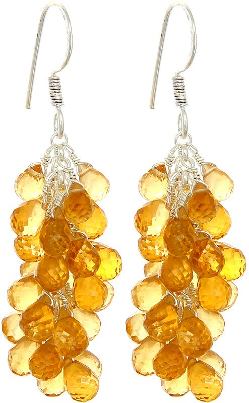 Faceted Citrine Bunch Earrings