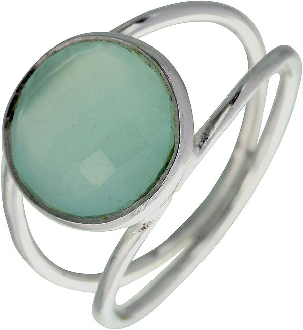 Faceted Peru Chalcedony Ring