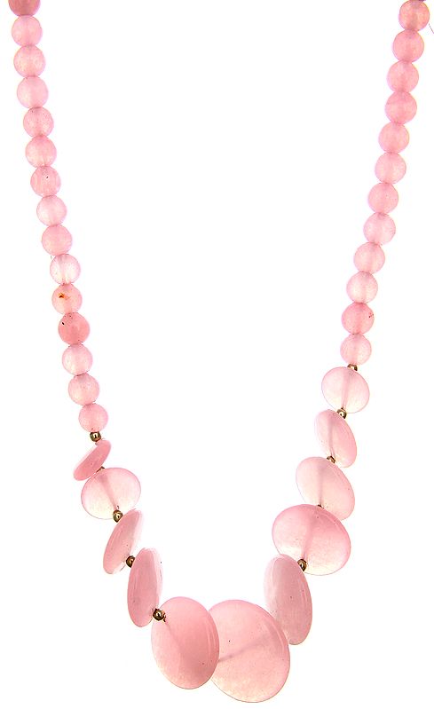 Pink Chalcedony Beaded Necklace