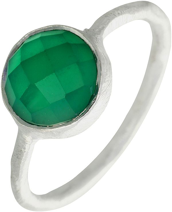 Faceted Green Onyx Ring
