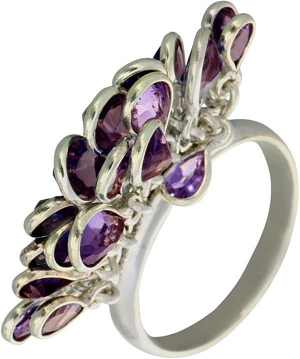 Faceted Amethyst Bunch Ring