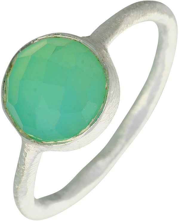 Faceted Chrysoprase Ring