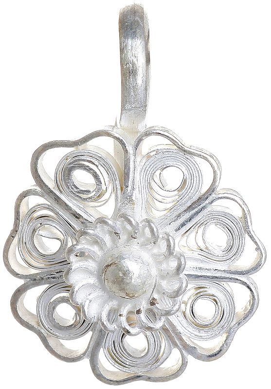 Sterling Filigree Flower Pendant