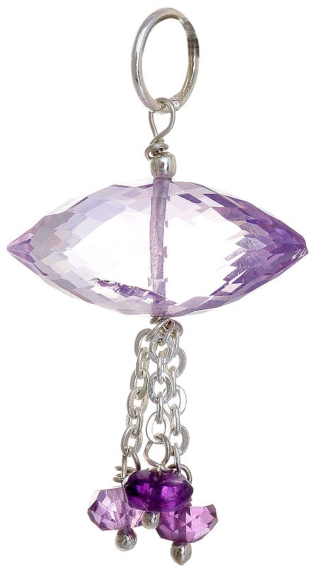 Faceted Amethyst Pendant with Charm