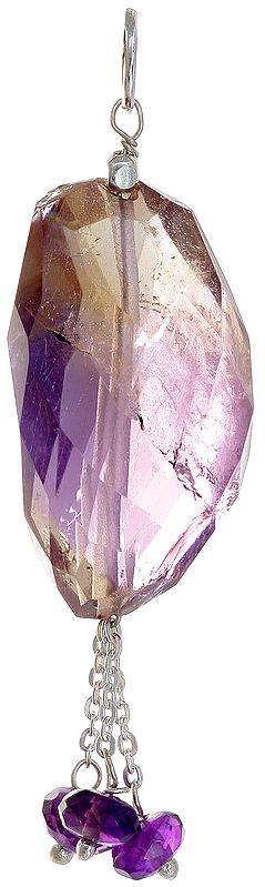 Faceted Amethyst Pendant with Charm