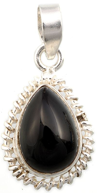 Black Onyx Pear Small Pendant