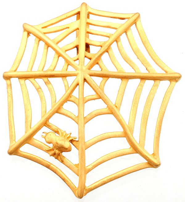 Sterling Gold Plated Spider's Web Pendant