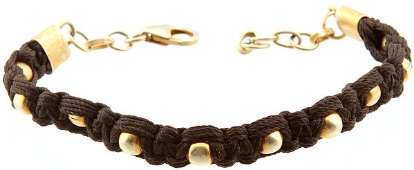Sterling Gold Plated Black Cord Bracelet