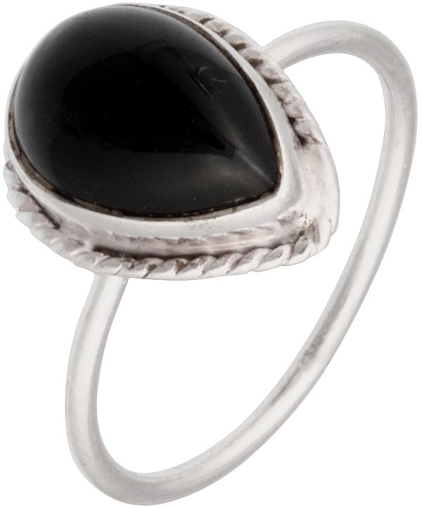 Black Onyx Pear-Shaped Ring