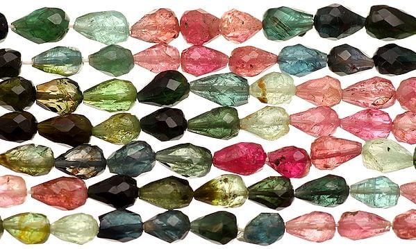 Faceted Tourmaline Straight Drilled Drops