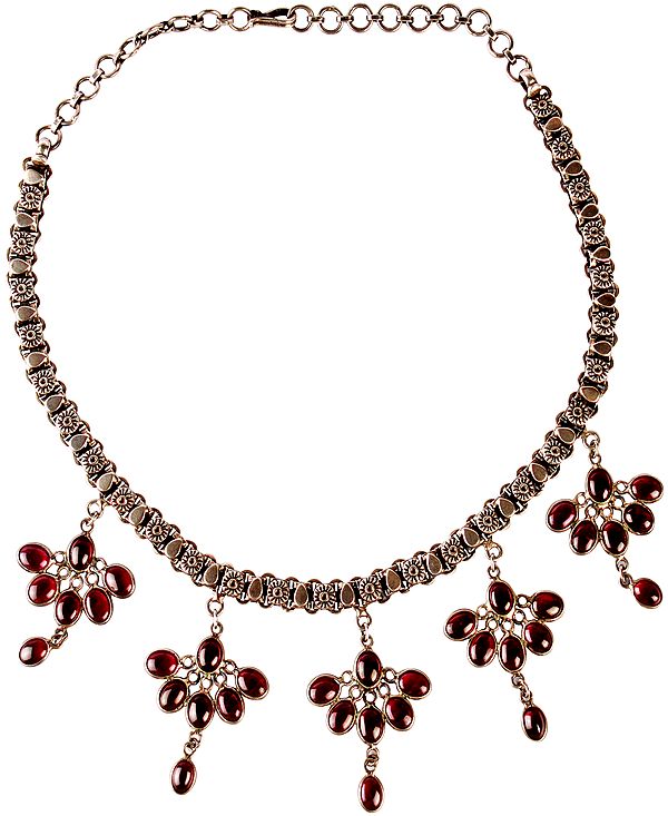 Garnet Floral Necklace