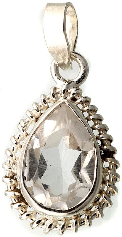 Faceted Crystal Pear-Shaped Pendant