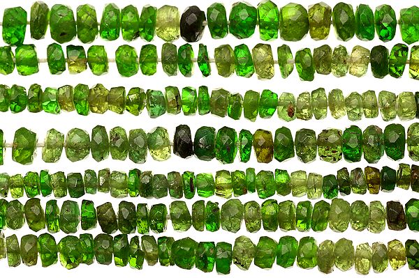 Faceted Green Tourmaline Rondells