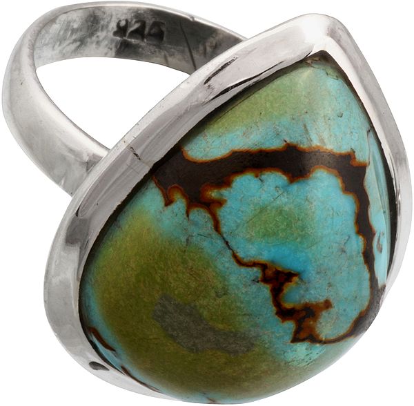 Afghani Turquoise Pear-Shaped Ring