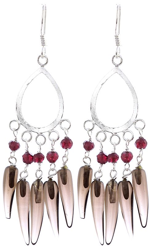 Smoky Quartz Chandeliers with Faceted Garnet