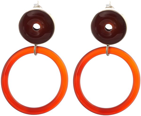 Carnelian Hoop Earrings