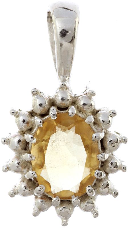 Faceted Lemon Topaz Pendant with Spikes