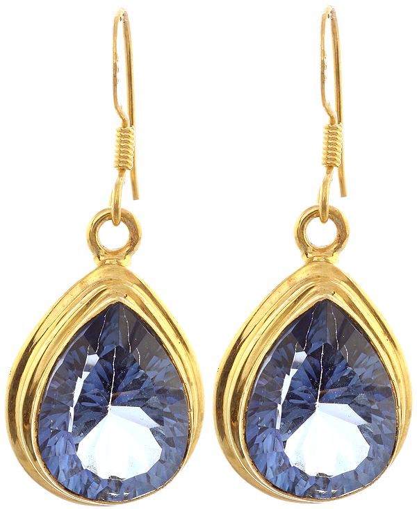 Blue Mystic Topaz Gold Plated Earrings
