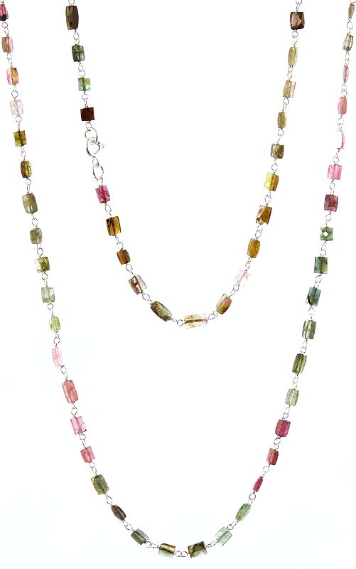 Faceted Tourmaline Long Necklace