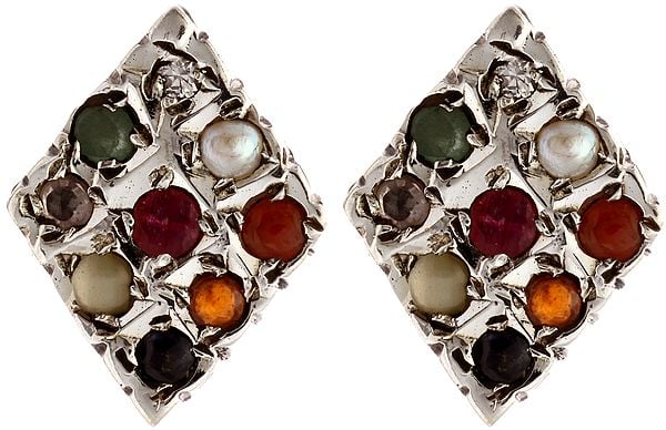 Navaratna Post Earrings