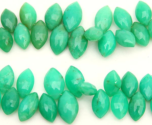Faceted Chrysoprase Marquis