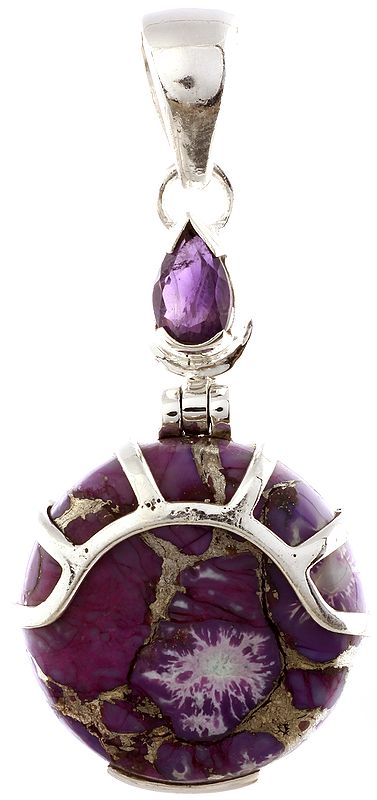 Purple Mohave Turquoise Pendant with Faceted Amethyst