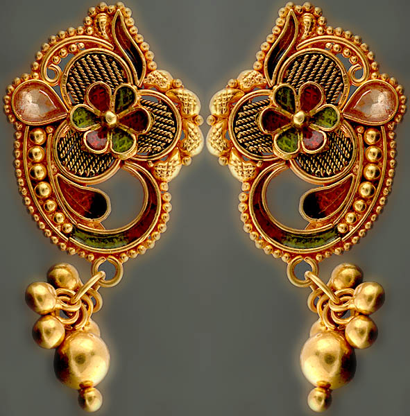 Meenakari Karnaphul (Flower Earrings)
