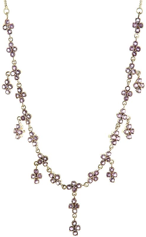Faceted Amethyst Flower Necklace