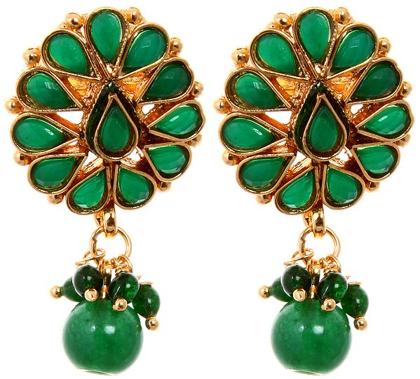 Faux Emerald Earrings