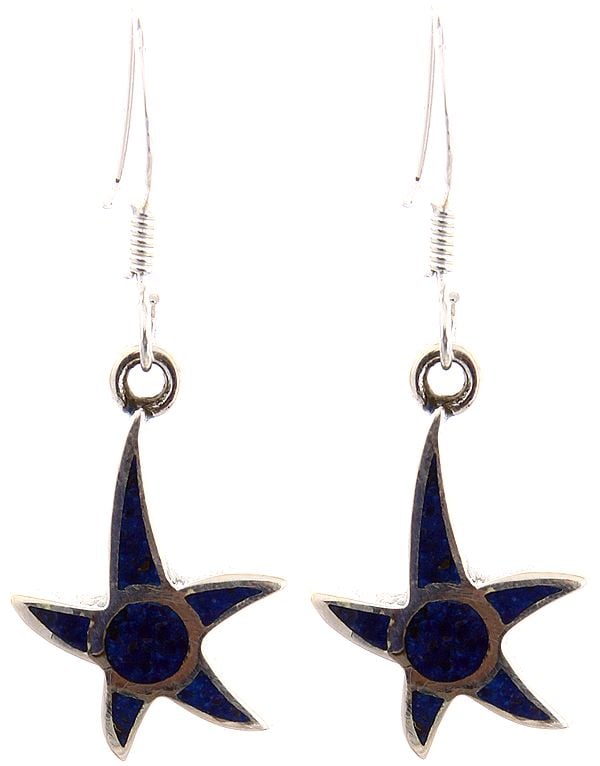 Sterling Inlay Star Earrings