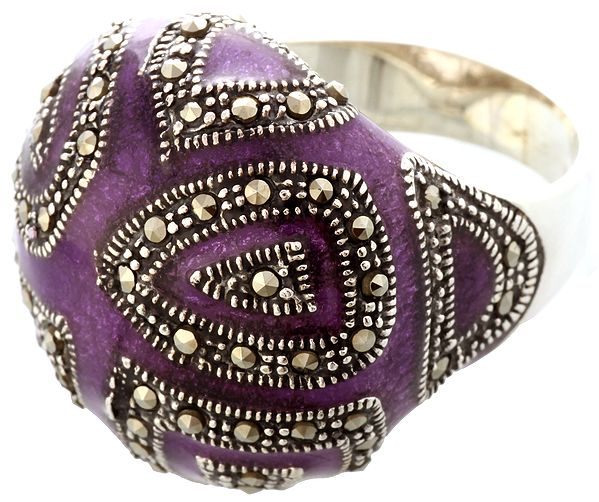Purple Marcasite Ring