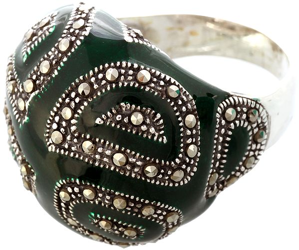Green Marcasite Ring