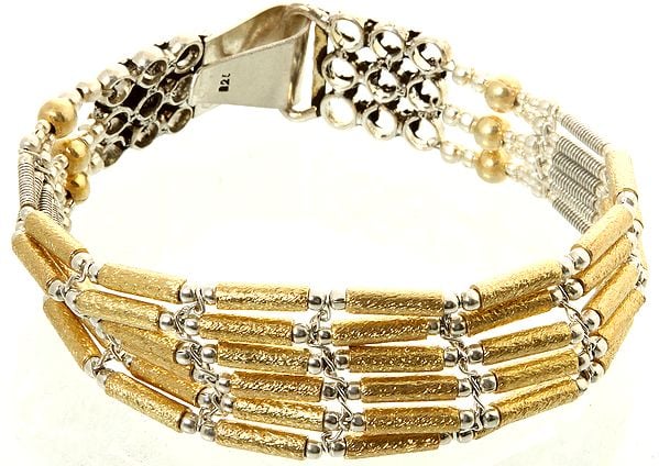 Sterling Gold Plated Beaded Bracelet