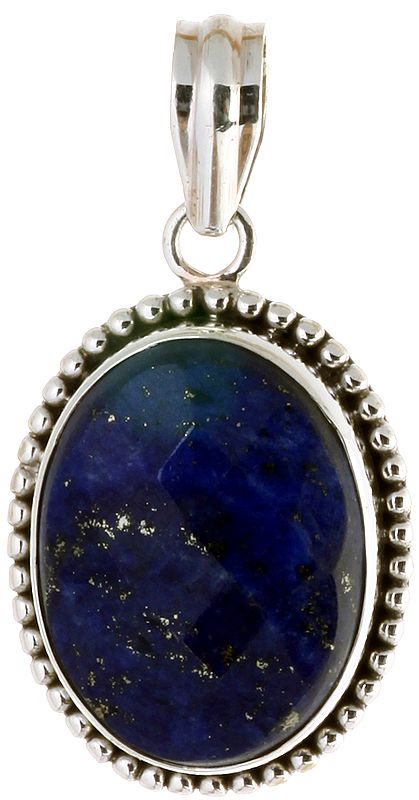 Faceted Lapis Lazuli Oval Pendant