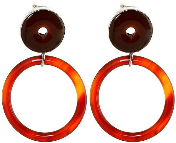 Carnelian Donut Earrings