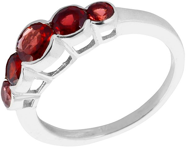 Faceted Garnet Ring