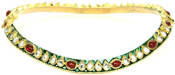 Kundan Armlet with Meenakari and Faux Redstone (upper arm bracelet)