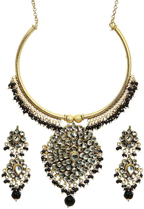 Kundan Necklace with Earrings Set