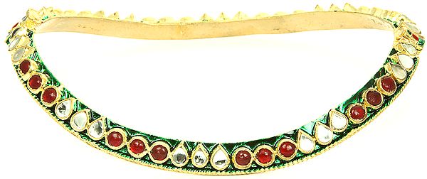 Kundan Meenakari Armlet with Faux Redstone (upper arm bracelet)