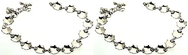 Stylized Tortoise Anklets of Sterling Silver (Price Per Pair)