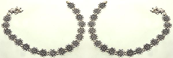 Sterling Flower Anklets (Price Per Pair)