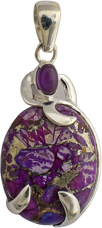 Purple Mohave Turquoise Pendant with Amethyst