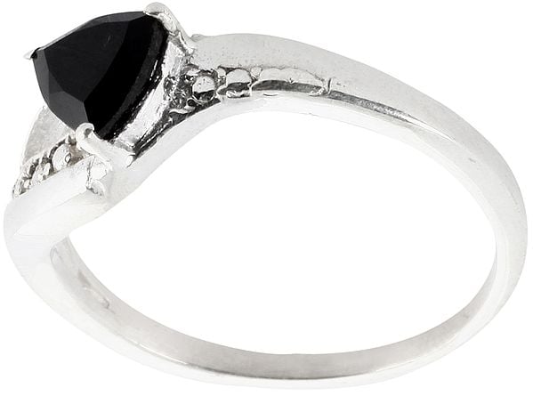 Faceted Black Spinel Ring | Sterling Silver Jewelry