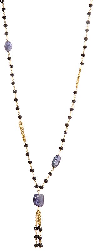 Sapphire Gold Plated Long Necklace